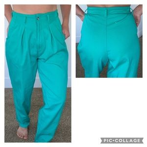 Vintage •6• pleated bareback high rise colored balloon jeans